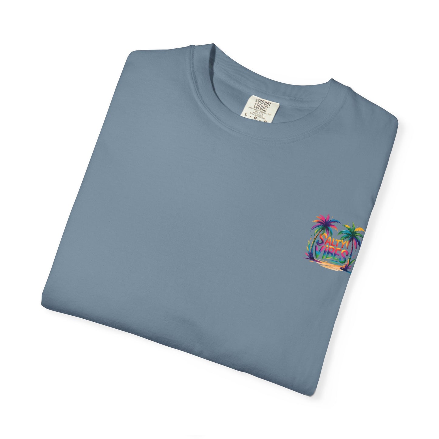 Salty Vibes Palm Beach T-Shirt — Colorful Tropical Surf Tee