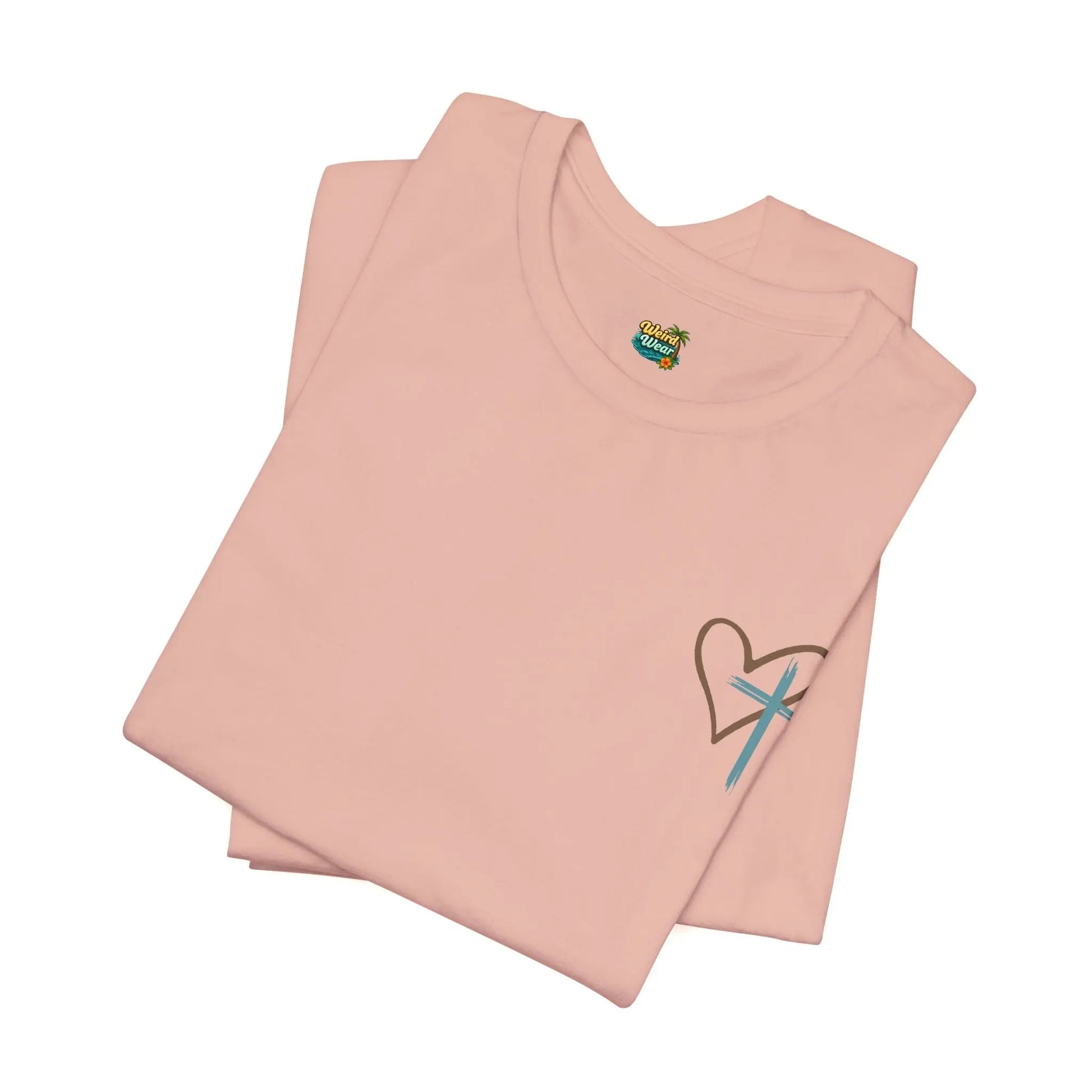 Faith Heart T‑Shirt — Brushstroke Cross & Heart Christian Tee Printify