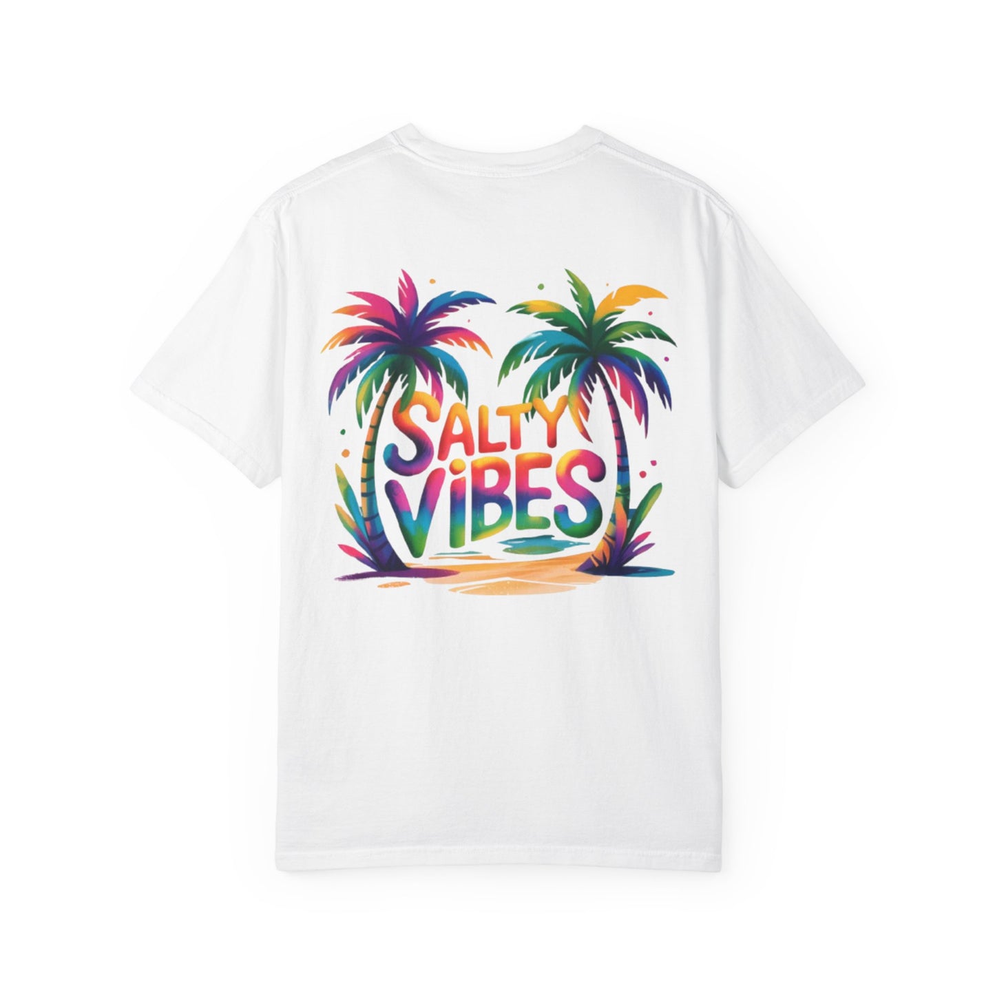 Salty Vibes Palm Beach T-Shirt — Colorful Tropical Surf Tee