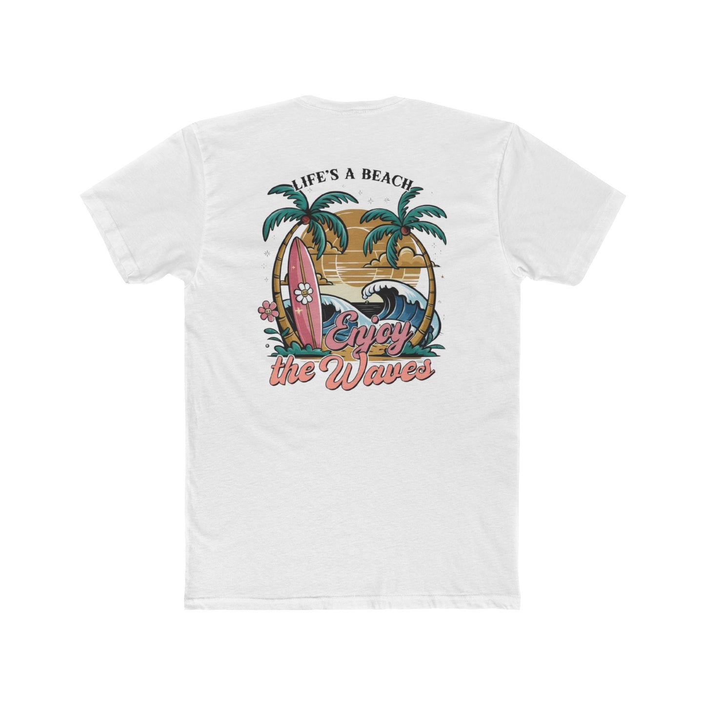 Beach T-Shirt — "Life's a Beach, Enjoy the Waves" Retro Surf Tee