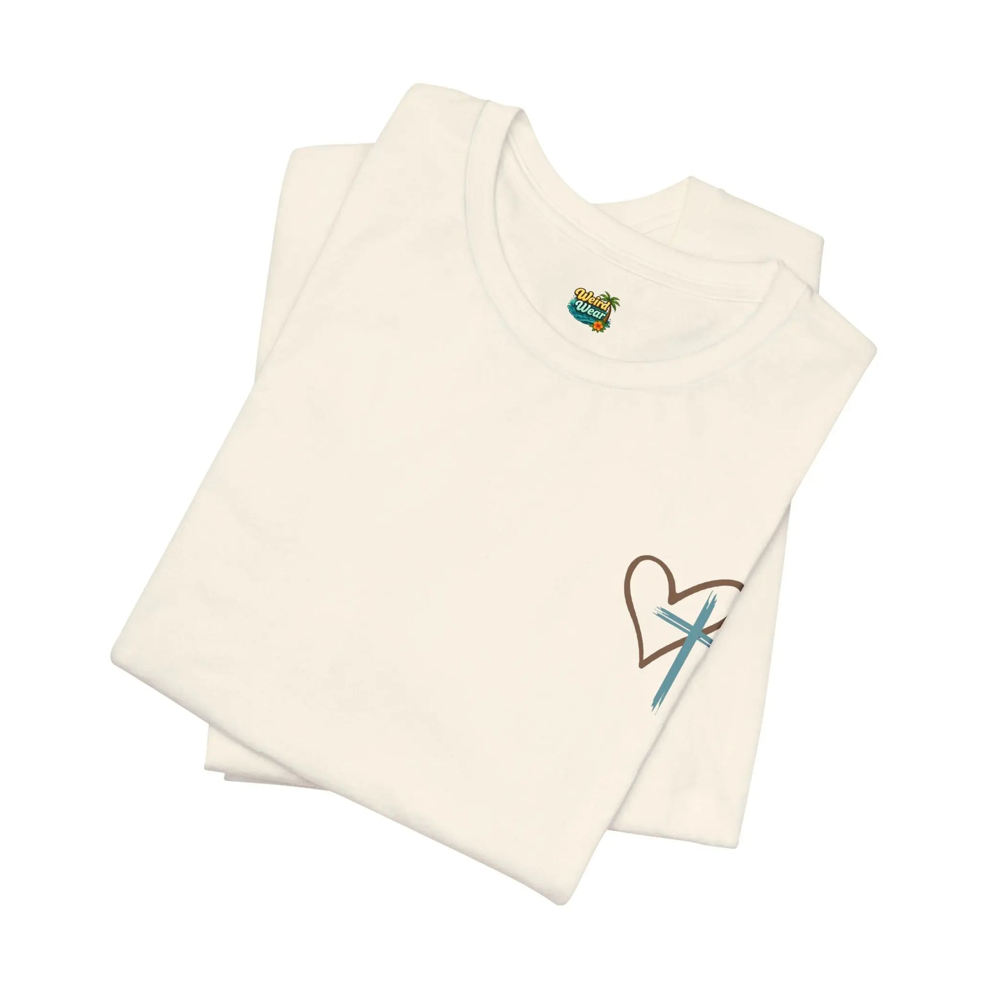 Faith Heart T‑Shirt — Brushstroke Cross & Heart Christian Tee Printify