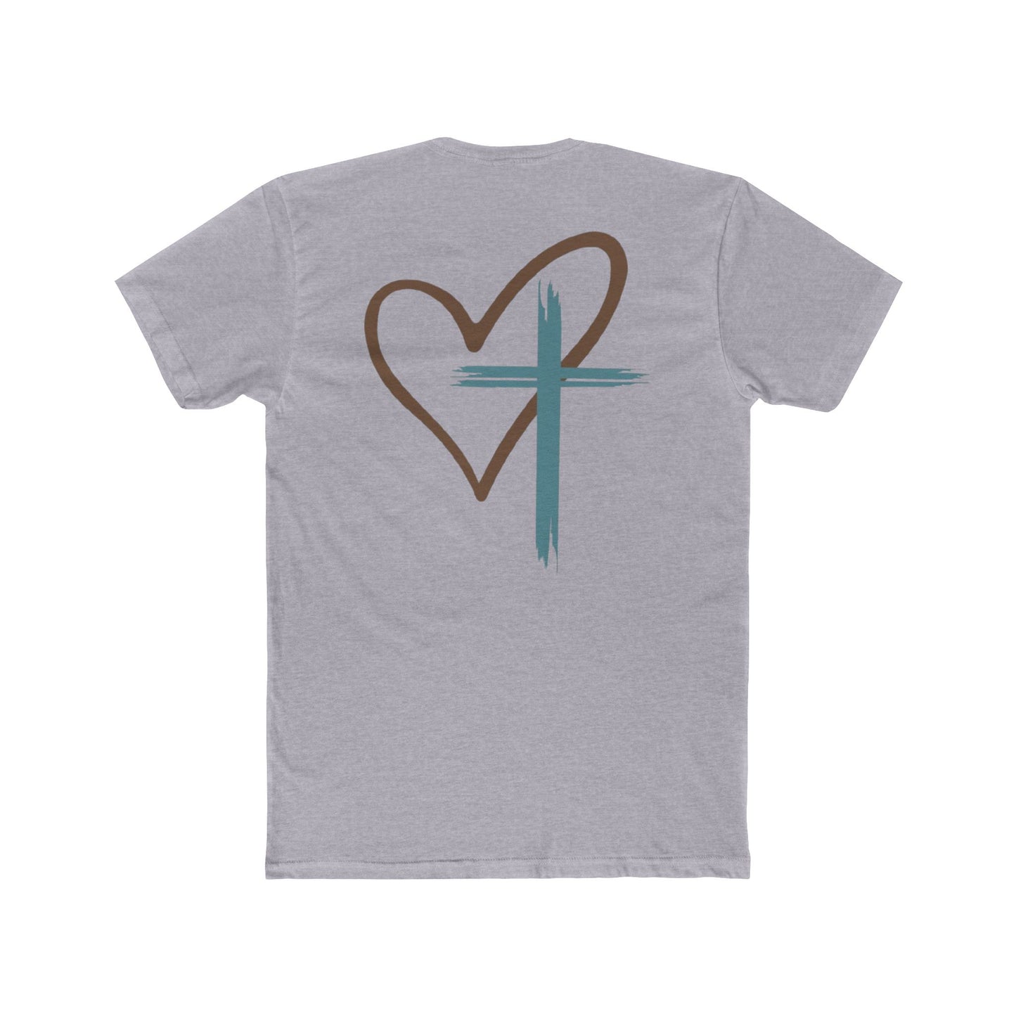 Faith Heart T‑Shirt — Brushstroke Cross & Heart Christian Tee