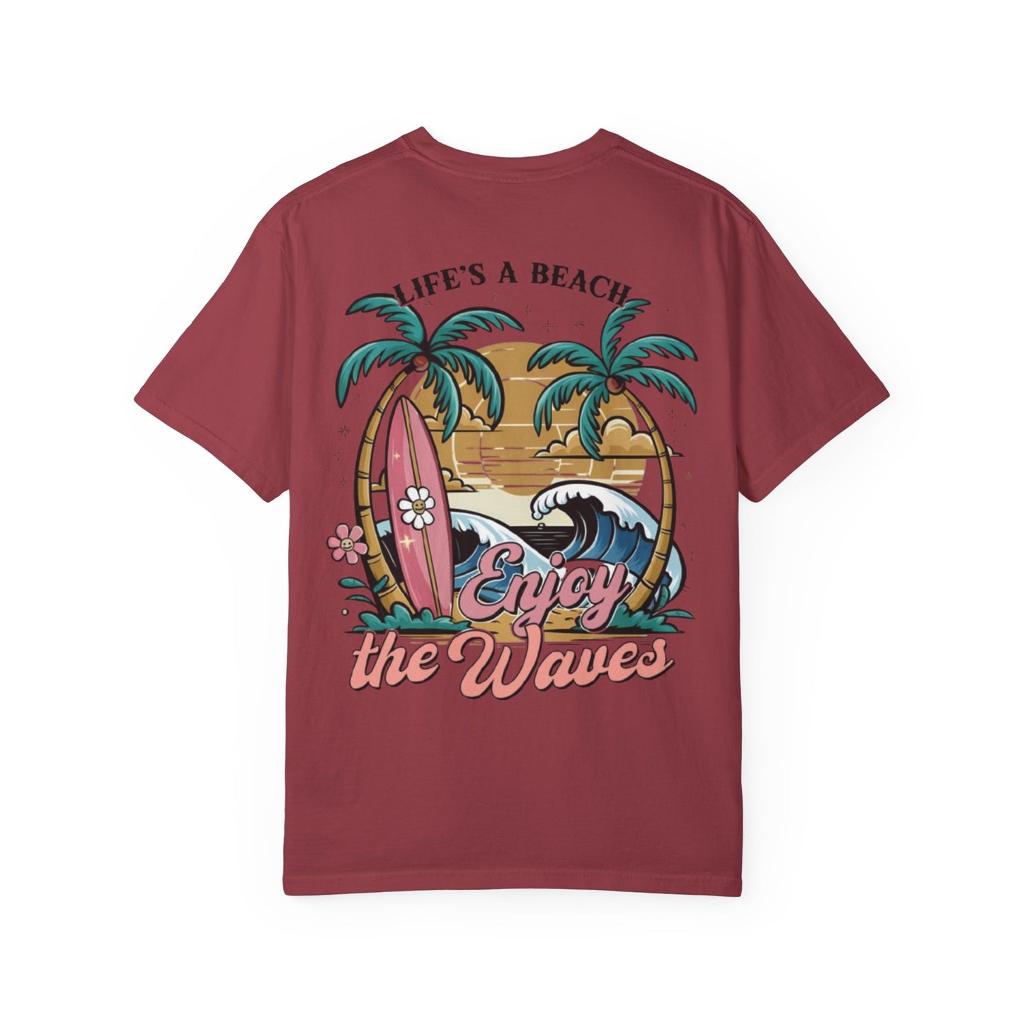 Beach T-Shirt — "Life's a Beach, Enjoy the Waves" Surf Graphic Tee