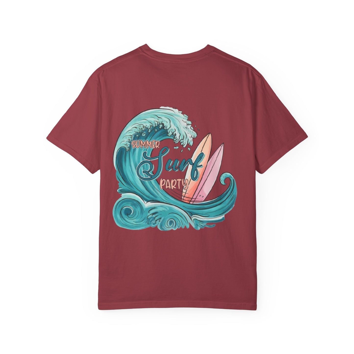 Surf Party T‑Shirt — Retro Wave & Surfboards Beach Tee