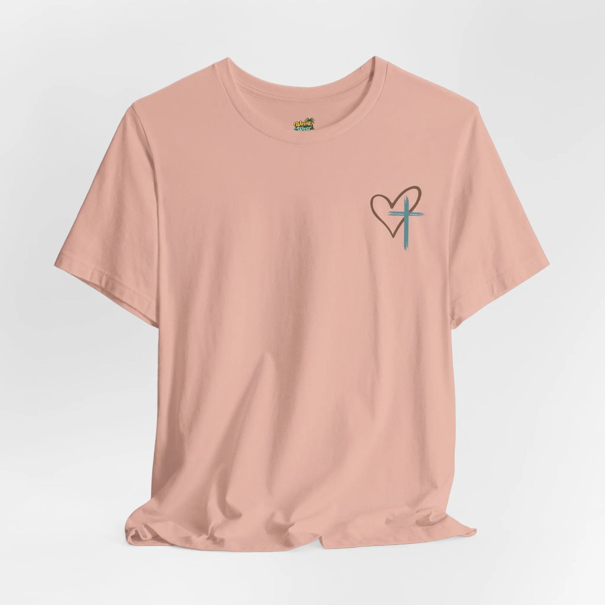 Faith Heart T‑Shirt — Brushstroke Cross & Heart Christian Tee Printify