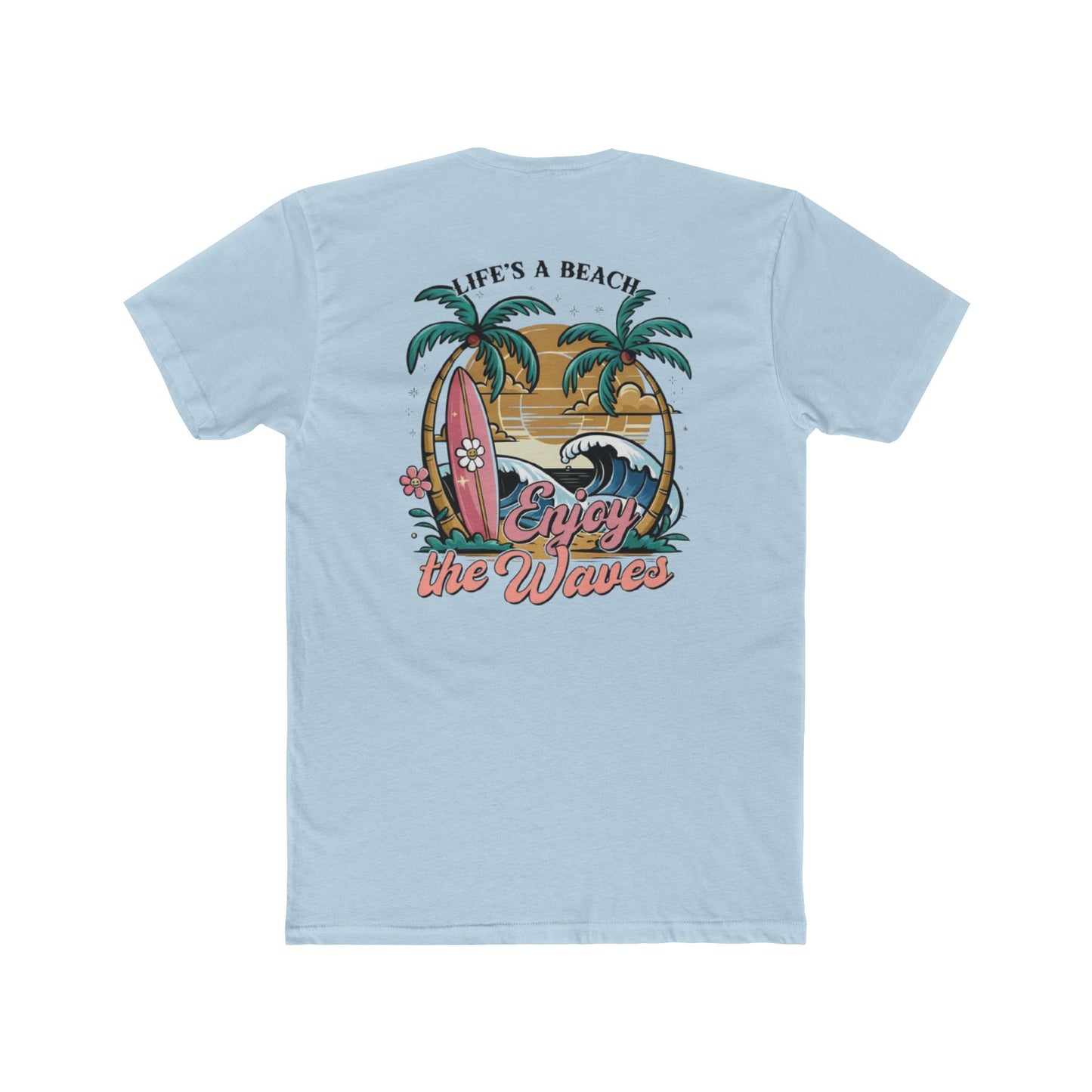 Beach T-Shirt — "Life's a Beach, Enjoy the Waves" Retro Surf Tee