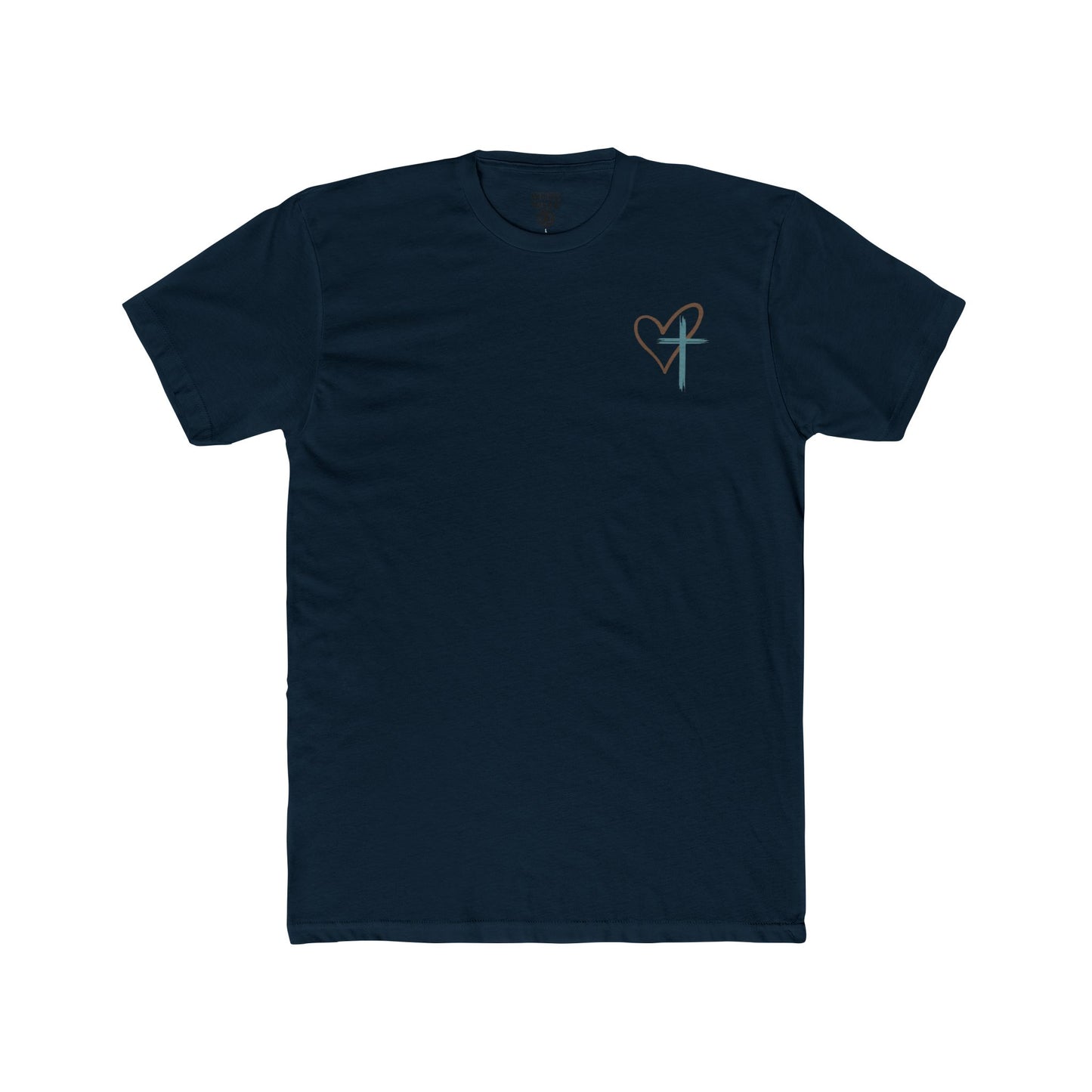 Faith Heart T‑Shirt — Brushstroke Cross & Heart Christian Tee