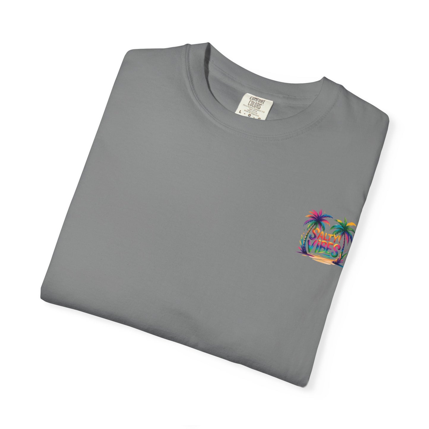 Salty Vibes Palm Beach T-Shirt — Colorful Tropical Surf Tee