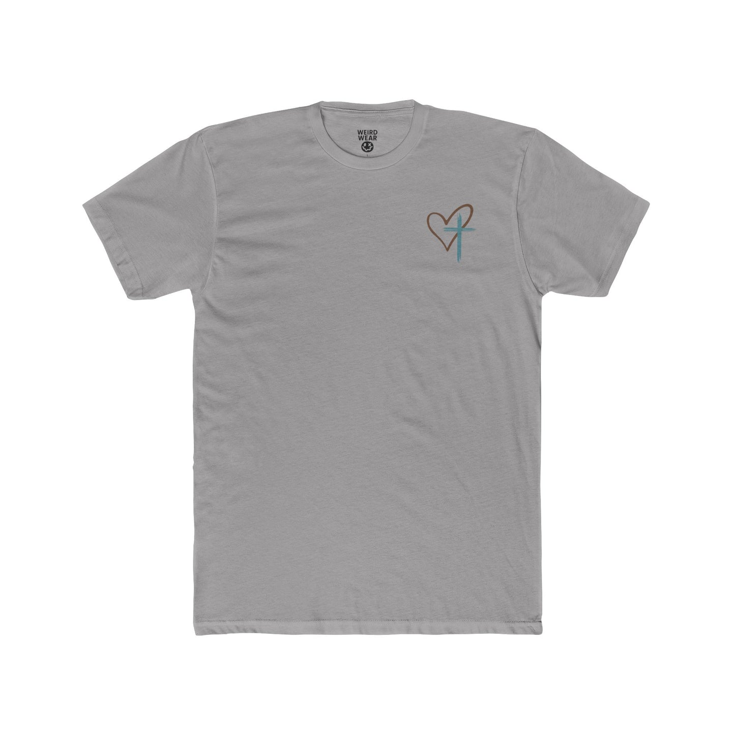Faith Heart T‑Shirt — Brushstroke Cross & Heart Christian Tee