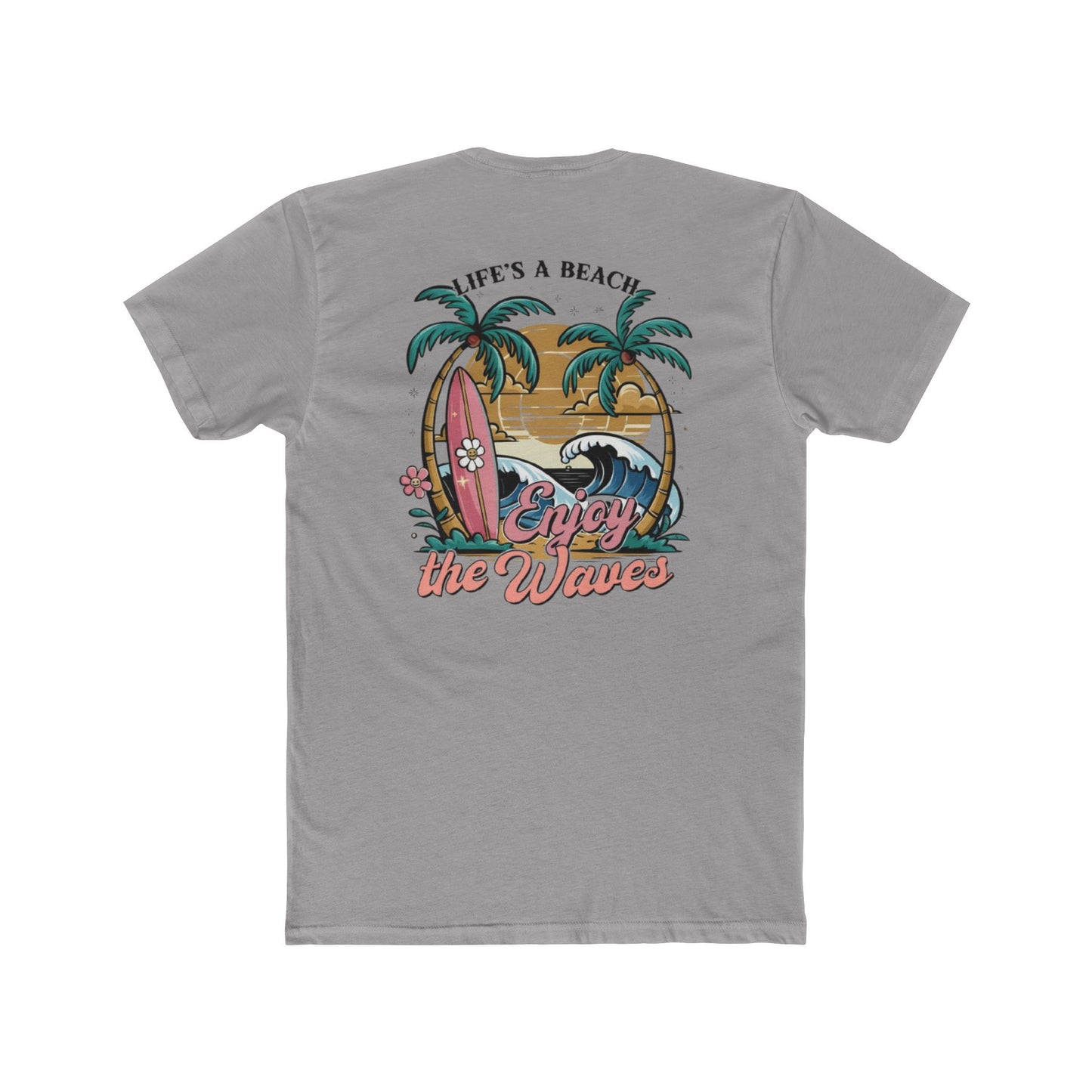Beach T-Shirt — "Life's a Beach, Enjoy the Waves" Retro Surf Tee