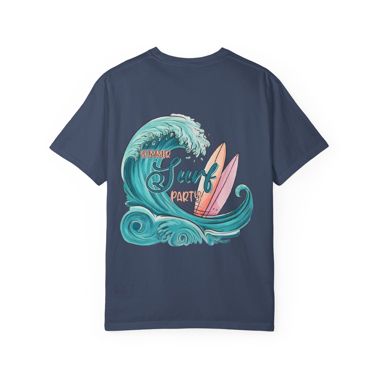 Surf Party T‑Shirt — Retro Wave & Surfboards Beach Tee